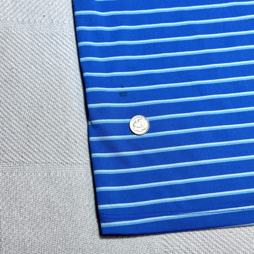 KJUS Soren Stripe Golf Polo Shirt Mens 48 Small Blue Performance Westmoreland CC - Picture 8 of 10